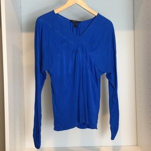 BCBG Long-sleeve Top, Blue, Size Medium